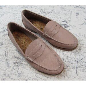 NEW Weejuns GH Bass Penny Loafers Womens pale pink Pebble Grain Leather 8.5